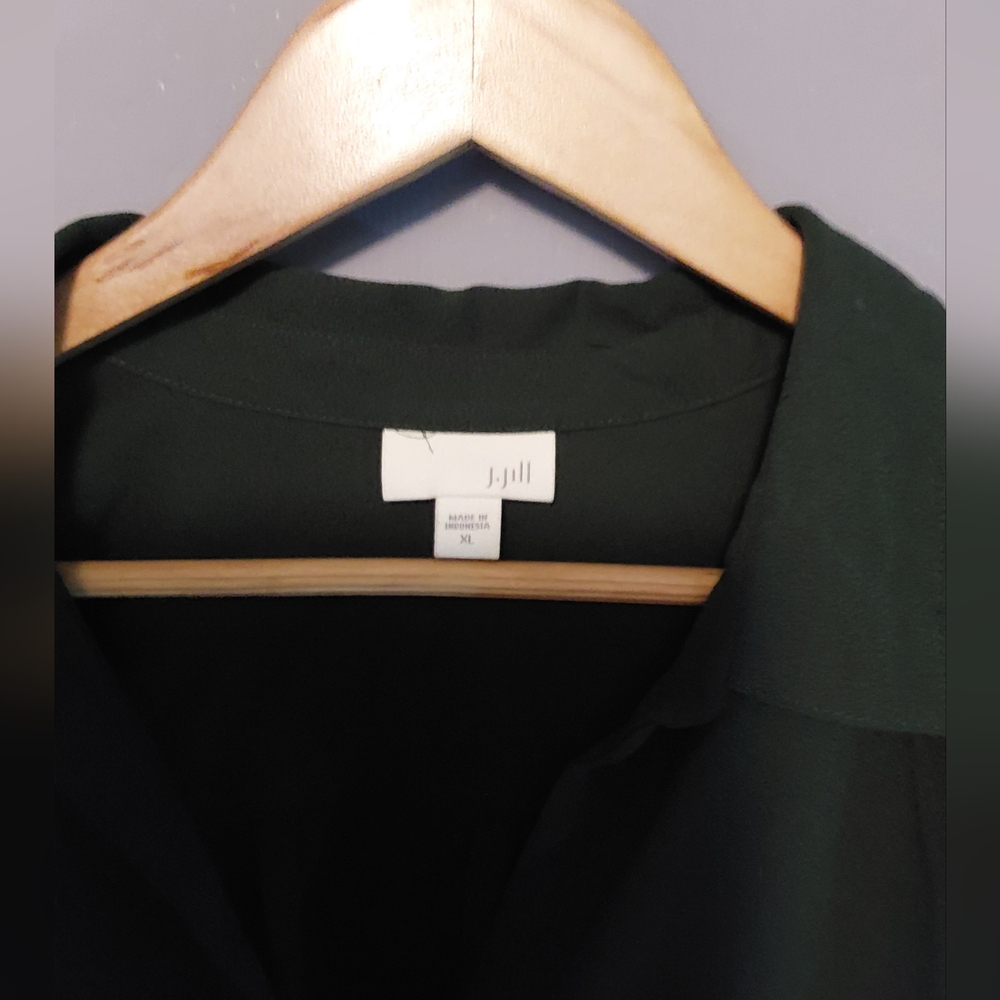 J. Jill Deep Green Button Down Shirt - Picture 2 of 4